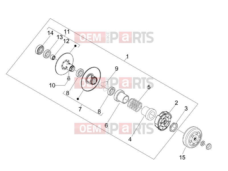 Engine » Driven pulley - Piaggio Fly 50 4T 4V 2014