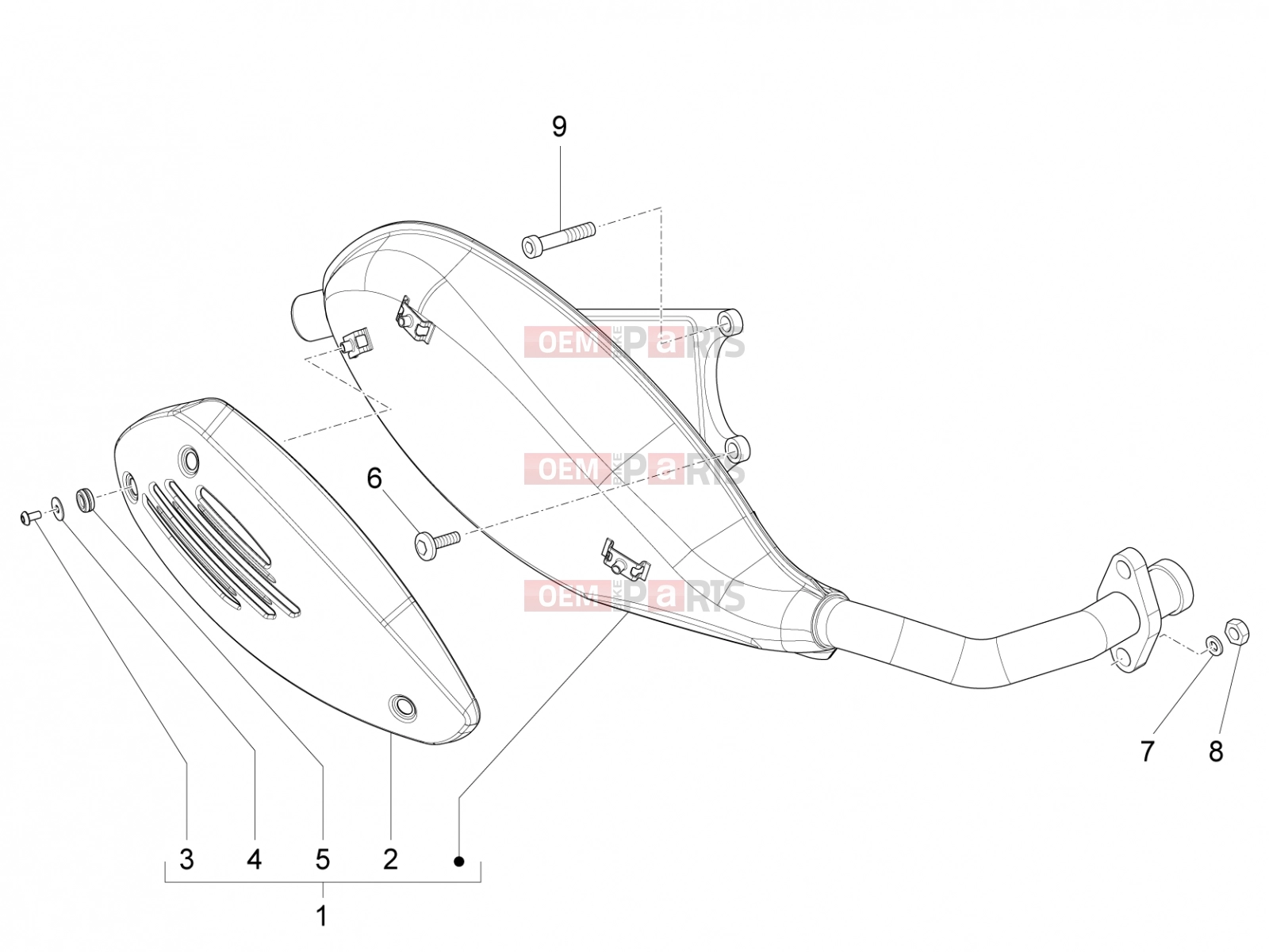 Engine » Silencer - Piaggio Fly 50 4T 4V 2014