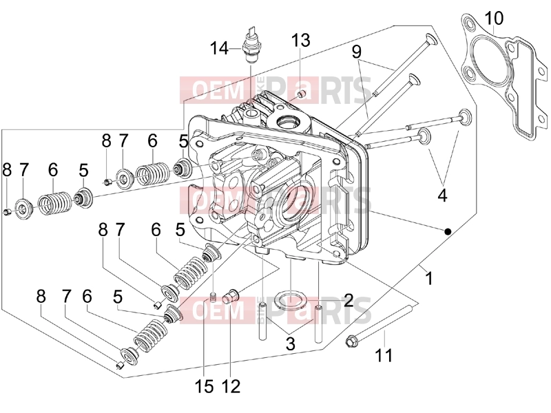 Engine » Head unit - Valve - Piaggio Fly 50 4T 4V 2016