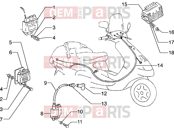 Electrical system » Electrical devices - Piaggio Hexagon 125
