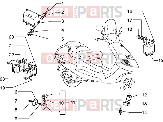 Electrical system » Electrical devices - Piaggio Hexagon 125