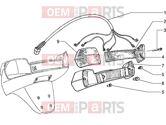 Electrical system » Tail lamp - Piaggio Hexagon 150