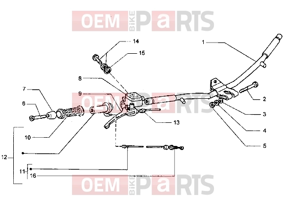 Handlebars » Handlebars component parts - Piaggio Hexagon LX