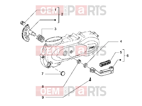 Engine » Starter lever - Piaggio Hexagon LX