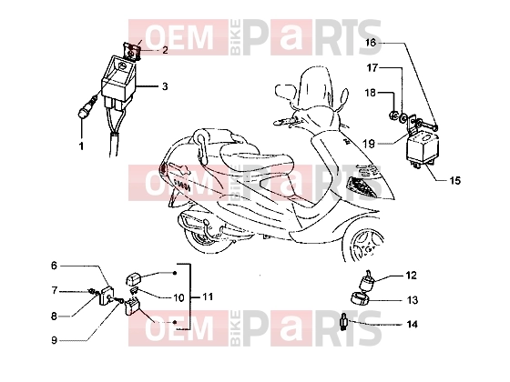 Electrical system » Electrical devices - Piaggio Hexagon LXT