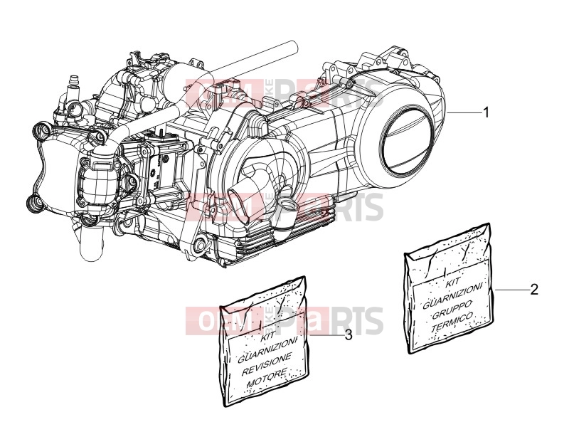 Engine » Engine, assembly - Piaggio Liberty 150 2009