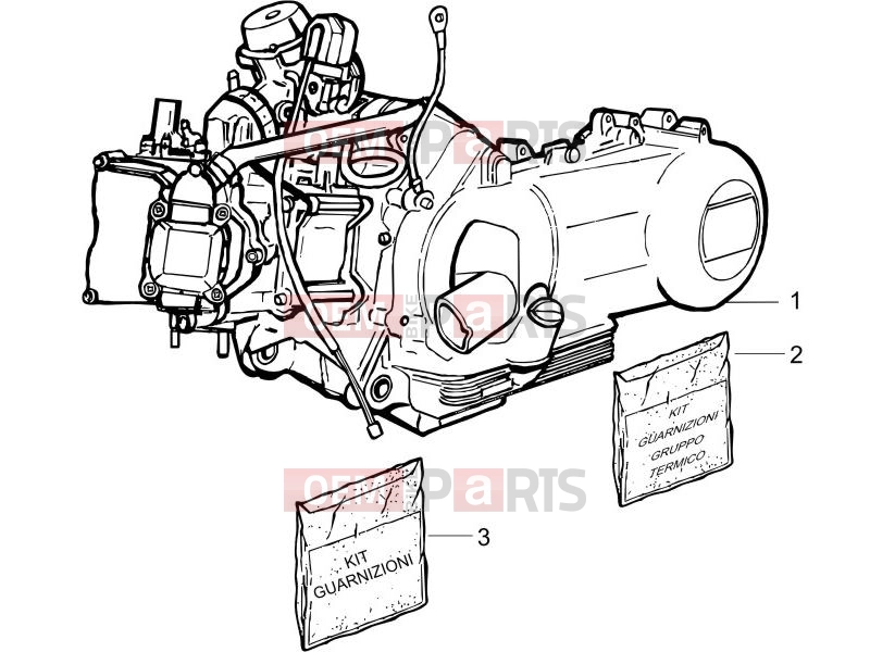 Engine » Engine, assembly - Piaggio Liberty 200 2006