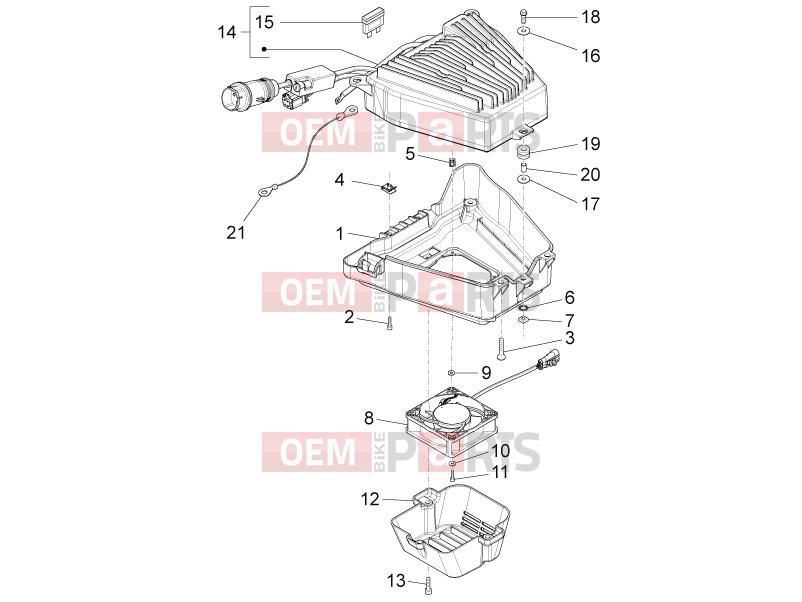 Electrical system » Electrical system components - Piaggio Liberty elettrico PPT (E) 2014