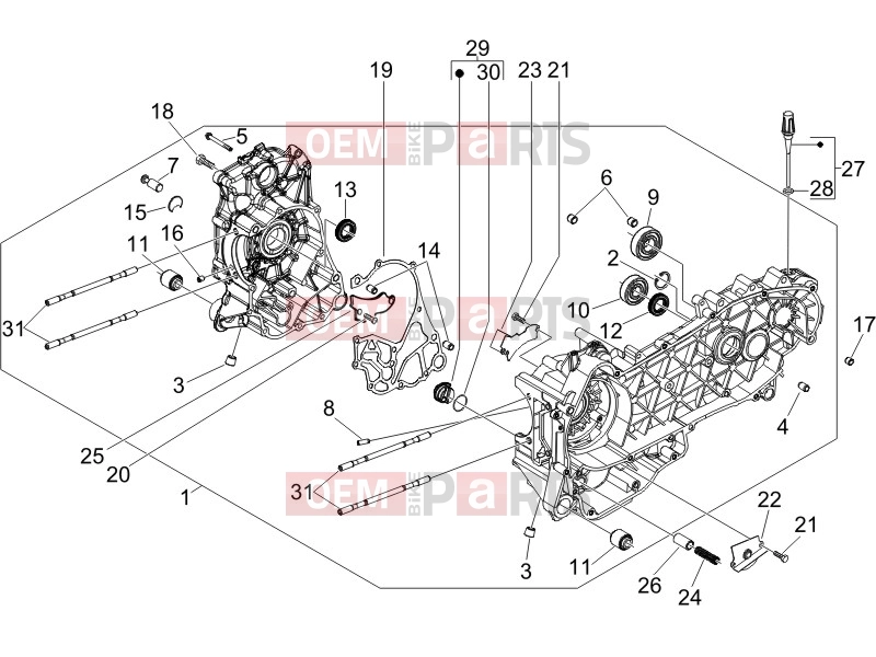 PIAGGIO MP3 125 Engine » Crankcase