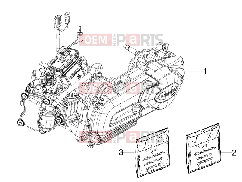 Engine » Engine, assembly - Piaggio MP3 125 ie Touring 2011