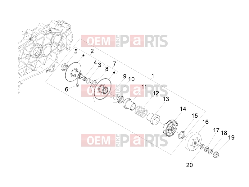 Engine » Driven pulley - Piaggio MP3 400 ie 2009