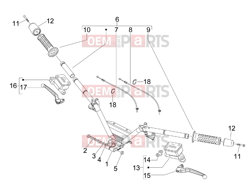 Handlebars/Steering » Handlebars - Master cil. - Piaggio MP3 400 ie 2010