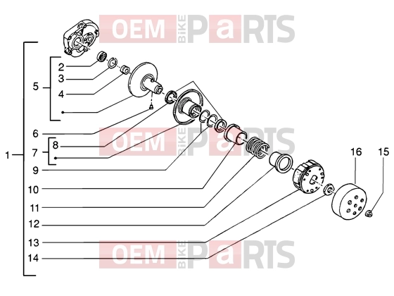 Engine » Driven pulley - Piaggio NRG MC3 DD