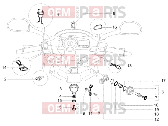 Electrical system » Switch - horn - Piaggio NRG Power DD