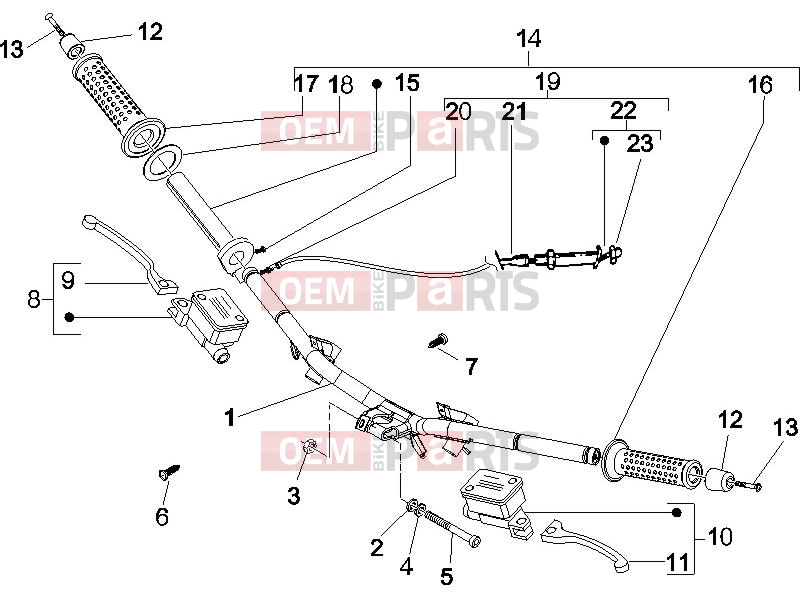 Handlebars/Steering » Handlebars - Master cil. - Piaggio NRG Power DD 2006