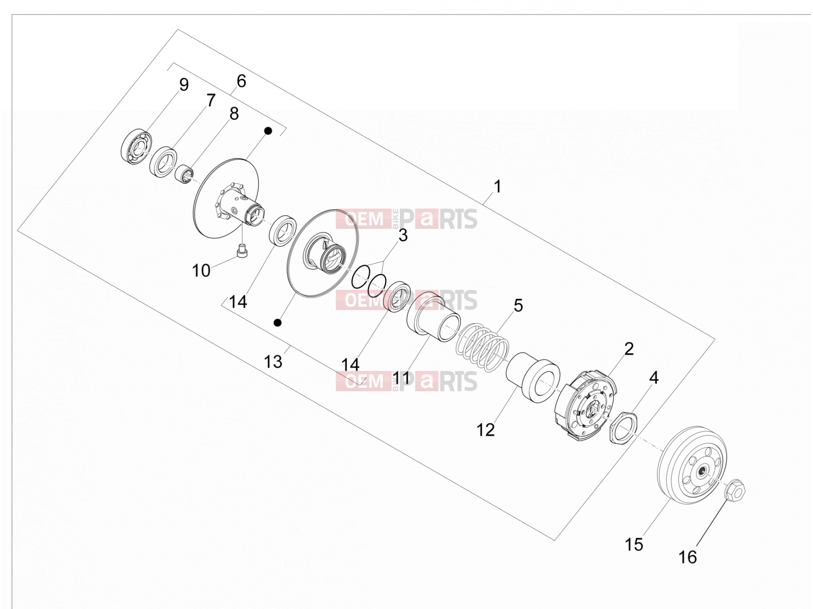 Engine » Driven pulley - Piaggio NRG Power DD 2008
