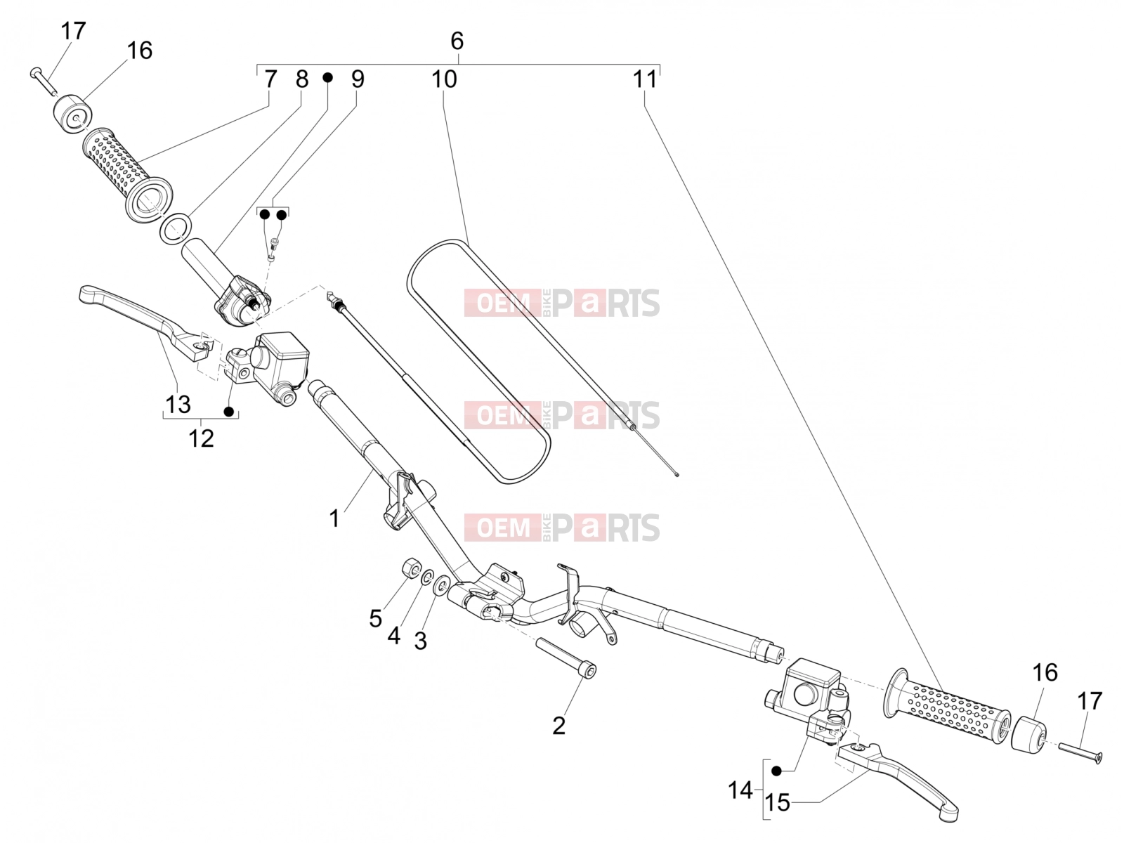 Handlebars/Steering » Handlebars - Master cil. - Piaggio NRG Power DD 2010