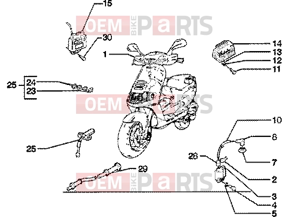 Electrical system » Electrical device - Piaggio Skipper 150 4T