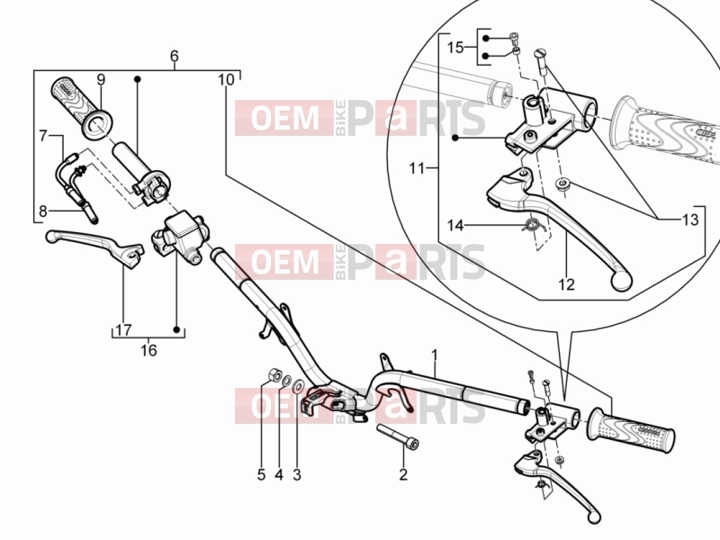 Handlebars/Steering » Handlebars - Master cil. - Piaggio Typhoon 125 4T 2V 2015