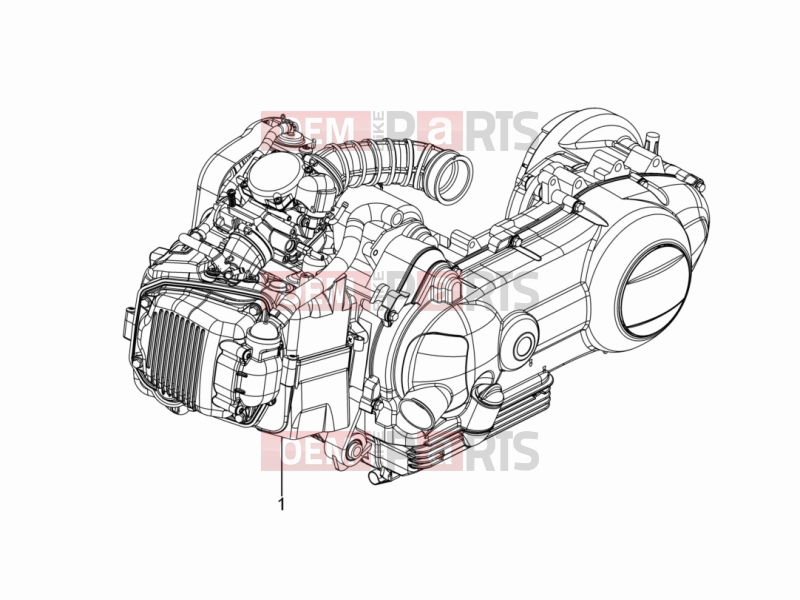 Engine » Engine, assembly - Piaggio Typhoon 125 4T 2V (USA) 2012
