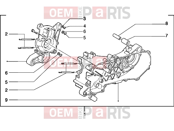 Engine » Crankcase - Piaggio Typhoon 50 2T