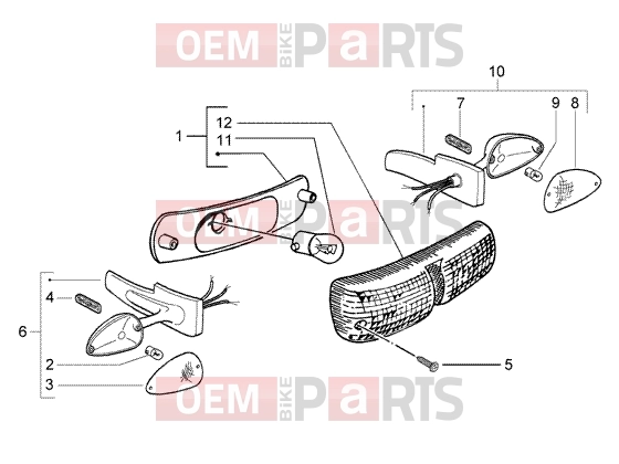 Electrical system » REAR TAIL LAMP - Piaggio Typhoon 50 (U.S.A.)