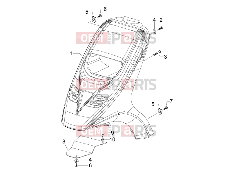 Frame - Plastic parts - Coachwork » Front shield - Piaggio Typhoon 50 2T 2006