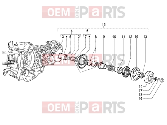 Engine » DRIVEN PULLEY - Piaggio X8 125