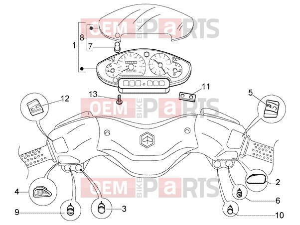 Handlebars » Electrical device-Speedometers Kms. - Piaggio X8 200