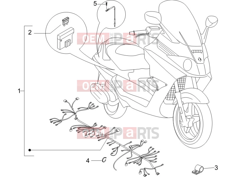 Electrical system » Main cable harness - Piaggio X8 200 2005