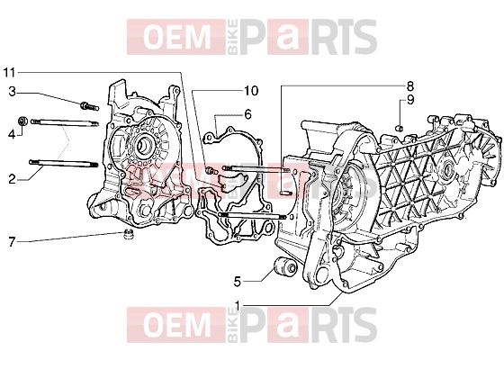 Engine » Crankcase - Piaggio X9 125