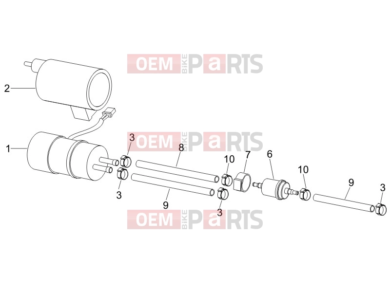 Frame - Plastic parts - Coachwork » Supply system - Piaggio X9 125 Evolution 2007