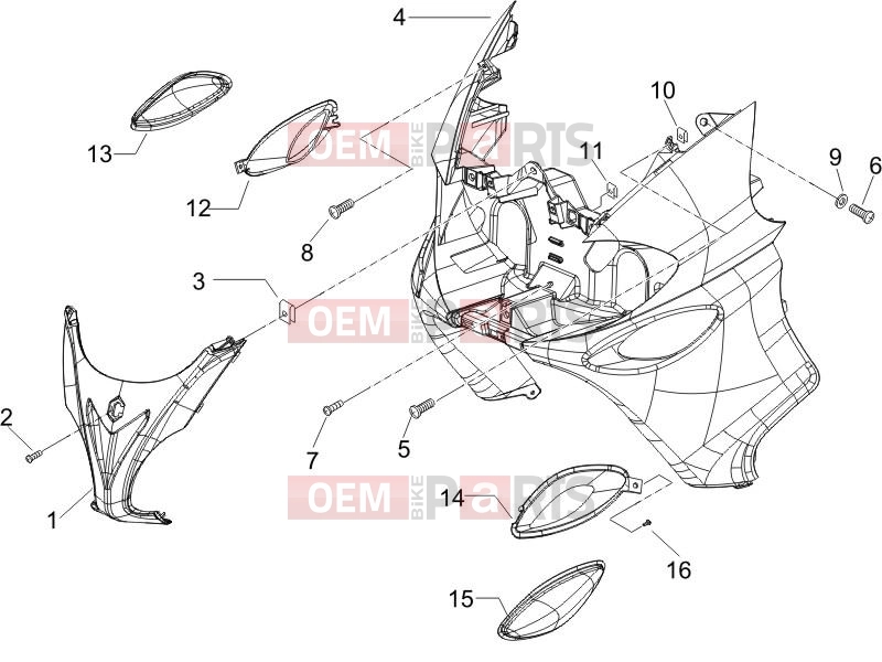 Frame - Plastic parts - Coachwork » Front shield - Piaggio X9 125 Evolution 2006