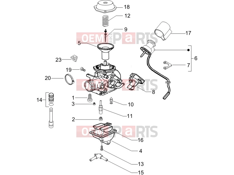PIAGGIO X9 250 Evolution Engine » Carburetor's components