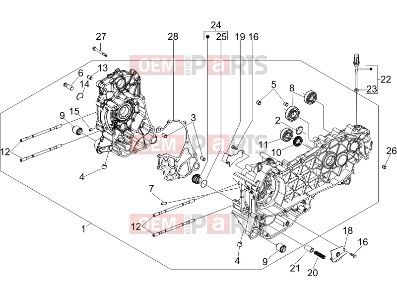 PIAGGIO X9 250 Evolution Engine » Crankcase