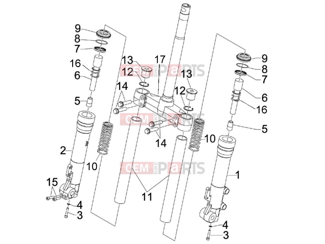 Suspensions - Wheels » Fork's components (Kayaba) - Piaggio X9 250 Evolution 2006