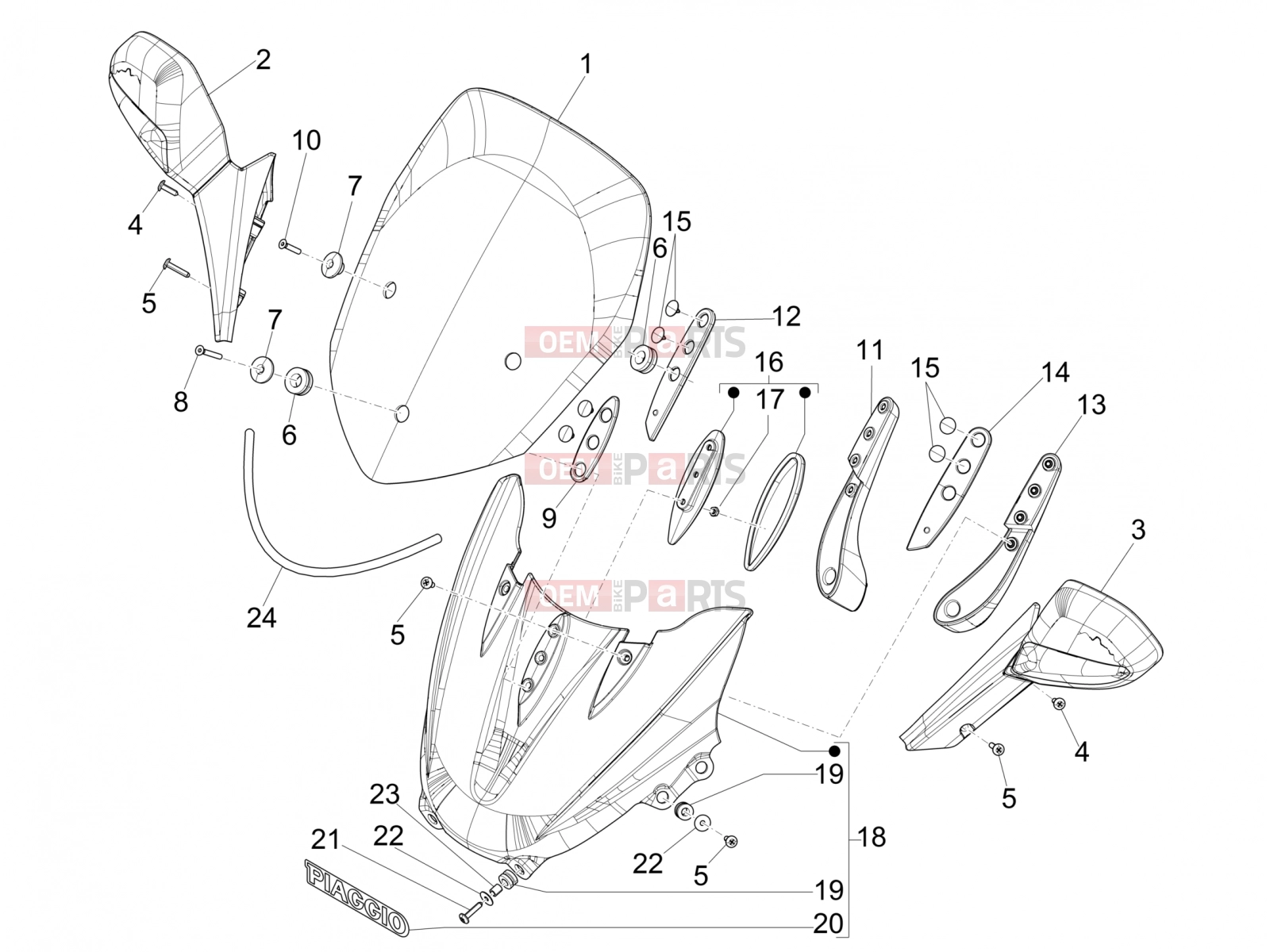 Chassis » Windshield - Piaggio X9 500