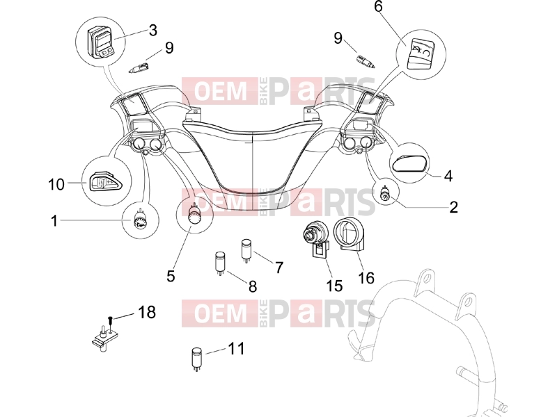 PIAGGIO X9 500 Evolution ABS Electrical system » Selectors - Switches - Buttons