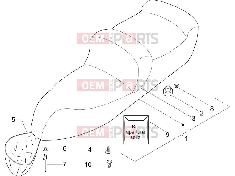 Frame - Plastic parts - Coachwork » Saddle/seats - Piaggio X9 500 Evolution 2007