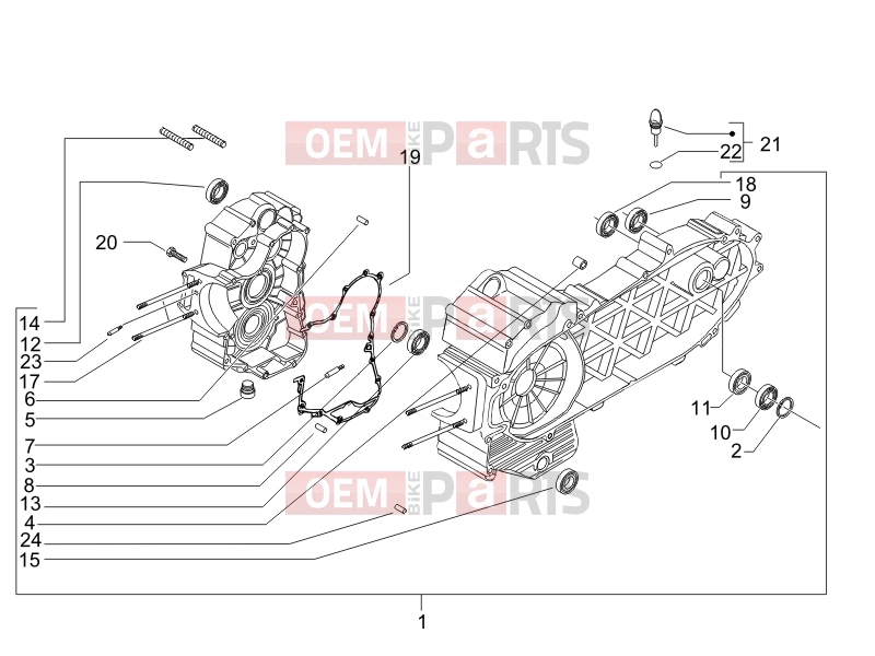 PIAGGIO X9 500 Evolution (USA) Engine » Crankcase