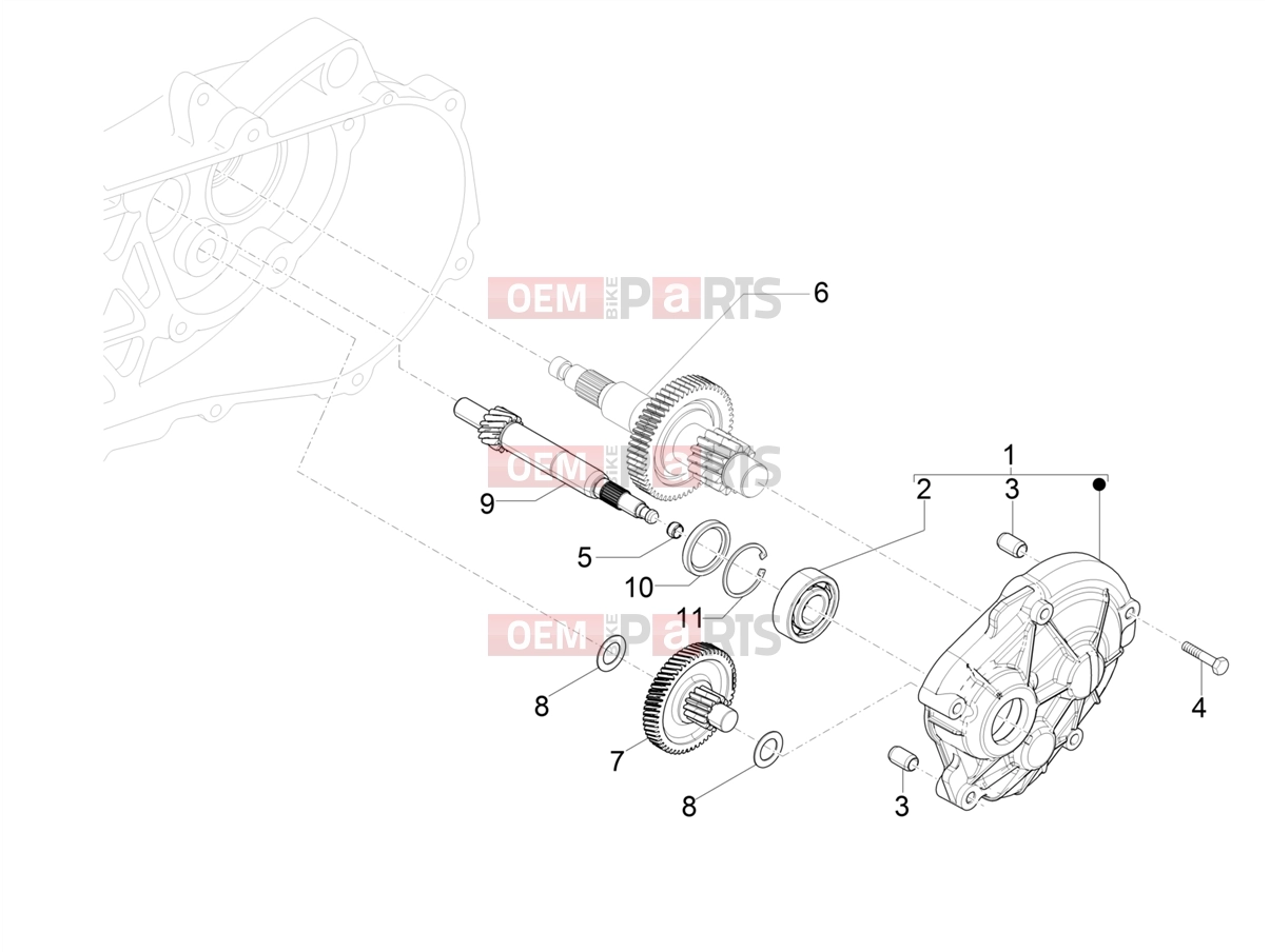 Engine » Reduction unit - Piaggio Zip 100 4T 2006