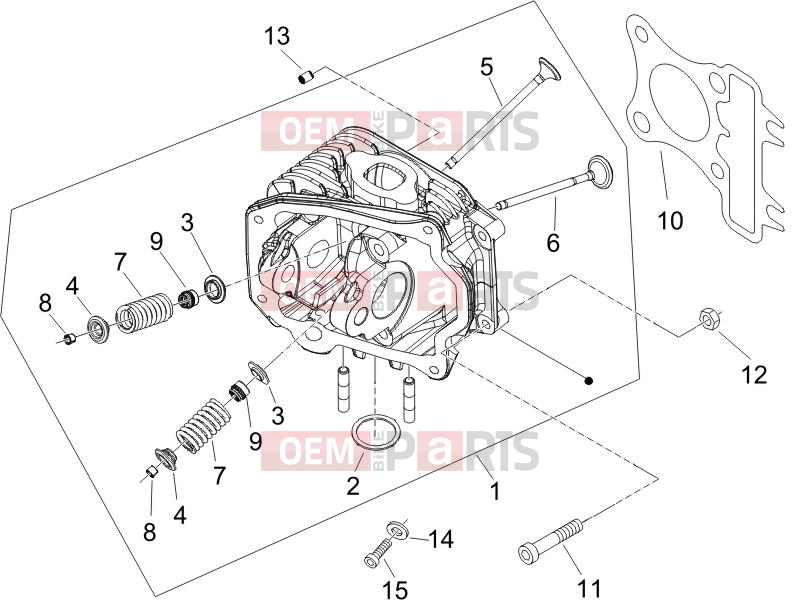 Engine » Head unit - Valve - Piaggio Zip 100 4T 2008