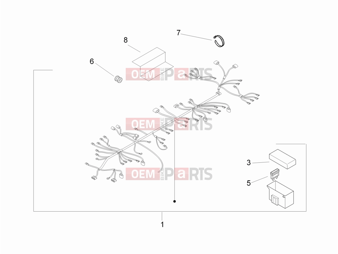 Electrical system » Main cable harness - Piaggio Zip 100 4T 2009