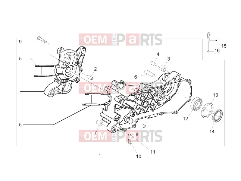 Engine » Crankcase - Piaggio Zip 50 2T 2009