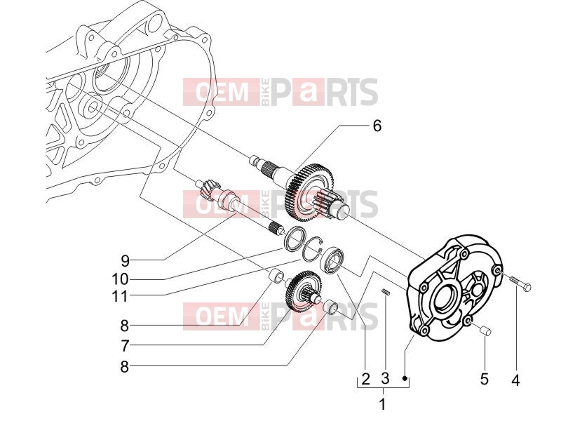 Engine » Reduction unit - Piaggio Zip 50 2T 2011