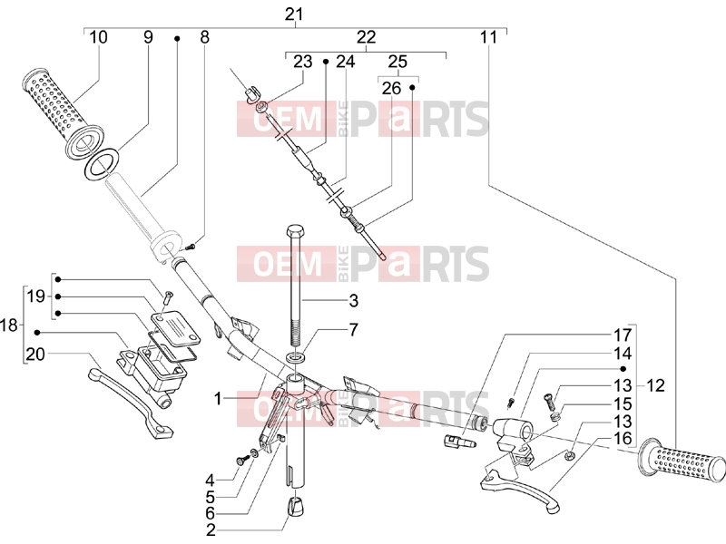 Handlebars/Steering » Handlebars - Master cil. - Piaggio Zip 50 4T 2005