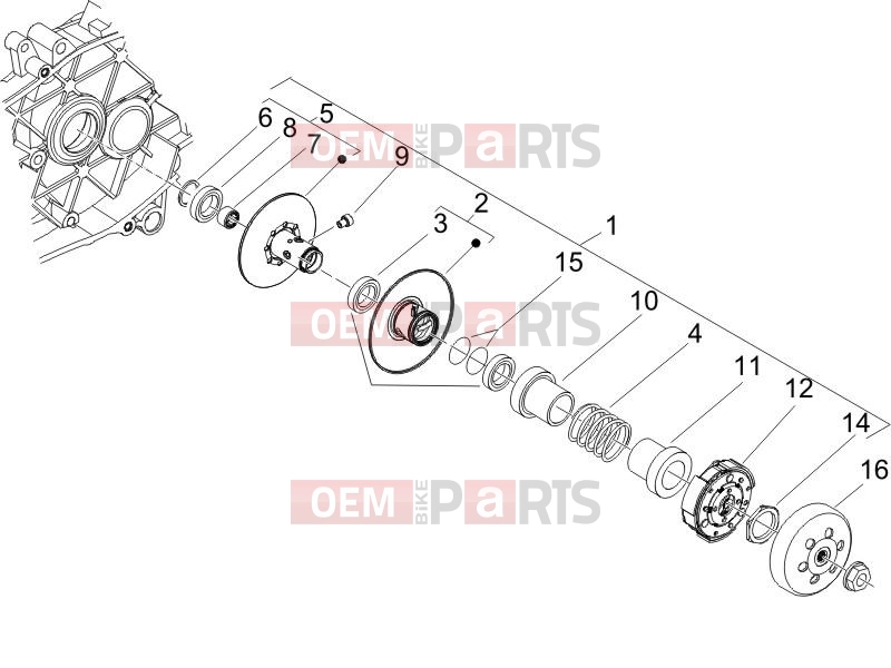 Engine » Driven pulley - Piaggio Zip 50 4T 2006