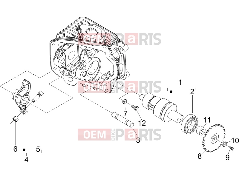 Engine » Rocking levers support unit - Piaggio Zip 50 4T 2013