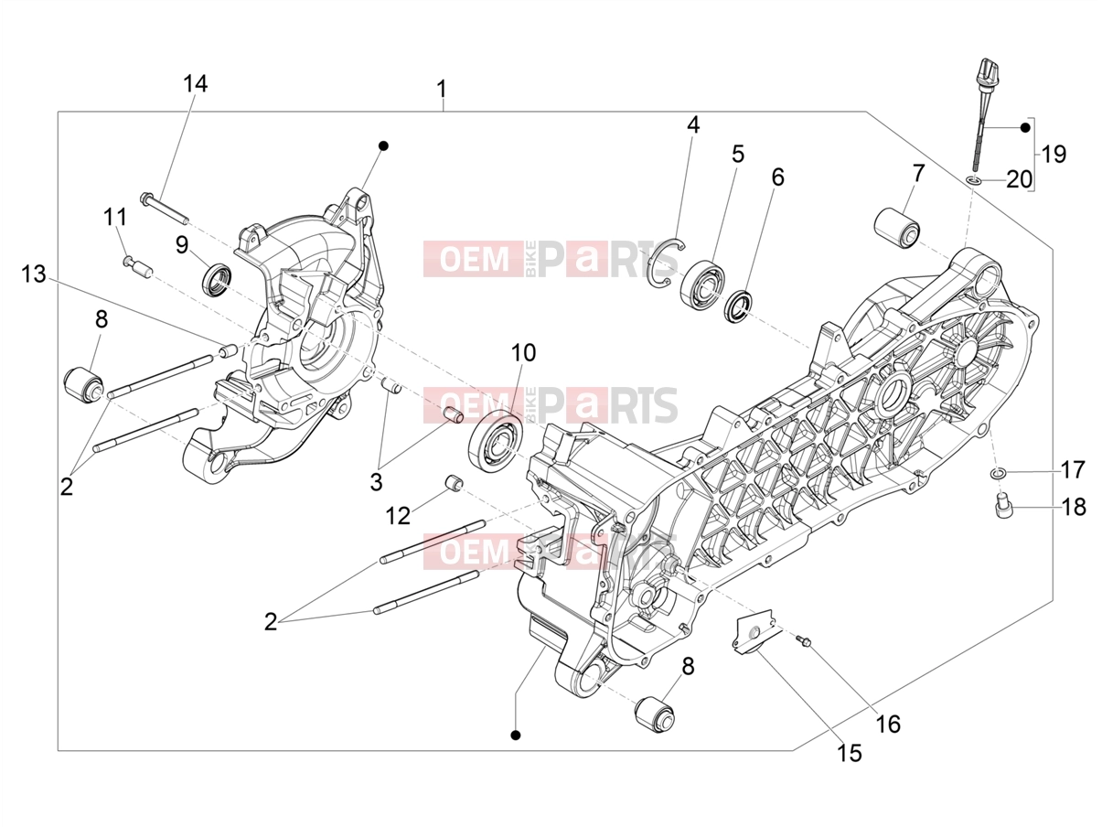 PIAGGIO Zip 50 4T Engine » Crankcase