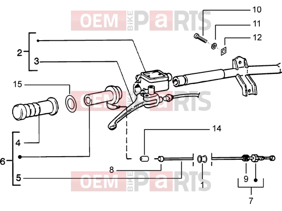 Handlebars » Handlebars component parts - Piaggio Zip 50 2T Catalyzed